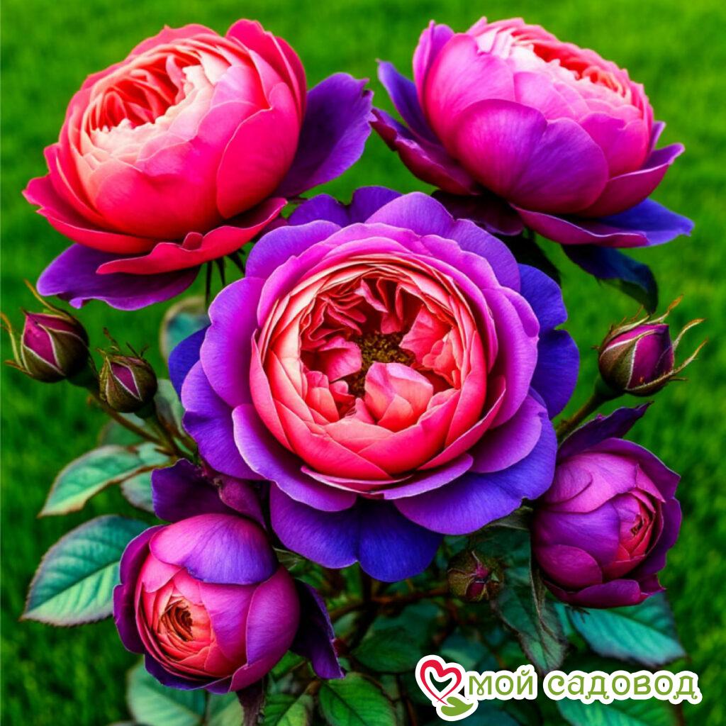 Роза пионовидная Плам Скай